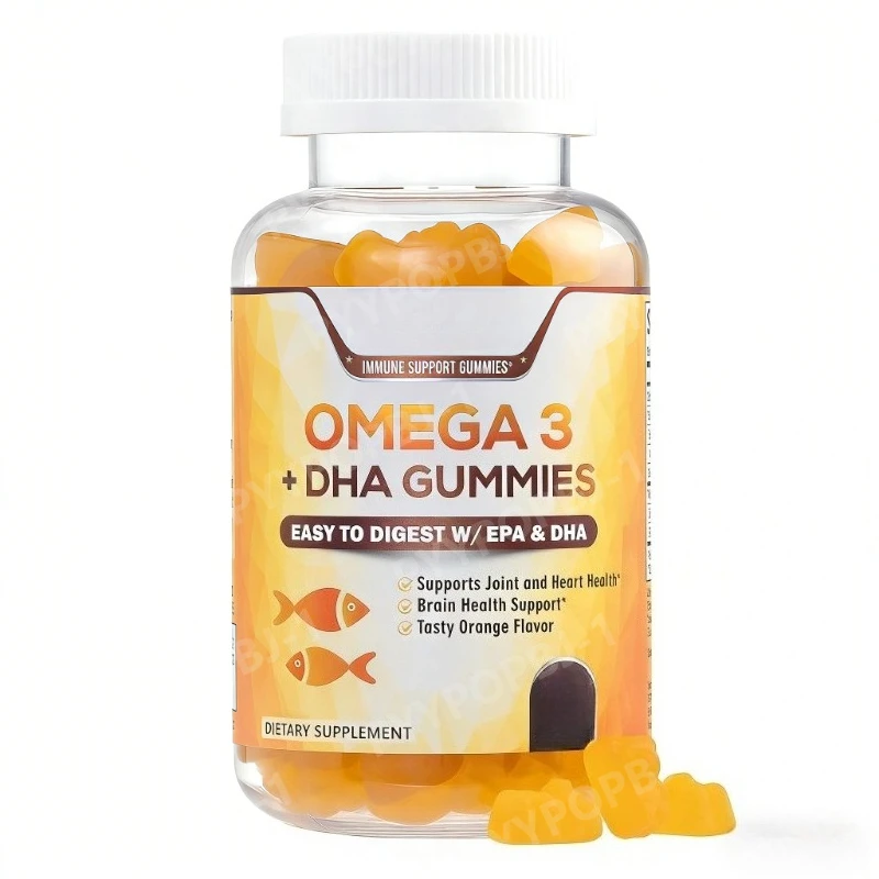 

Fish Oil Omega 3 Gummies High Absorption DHA EPA Formula Soft Chew Supplement Orange Flavor Fish Oil Natures Vitamin 60 Gummies