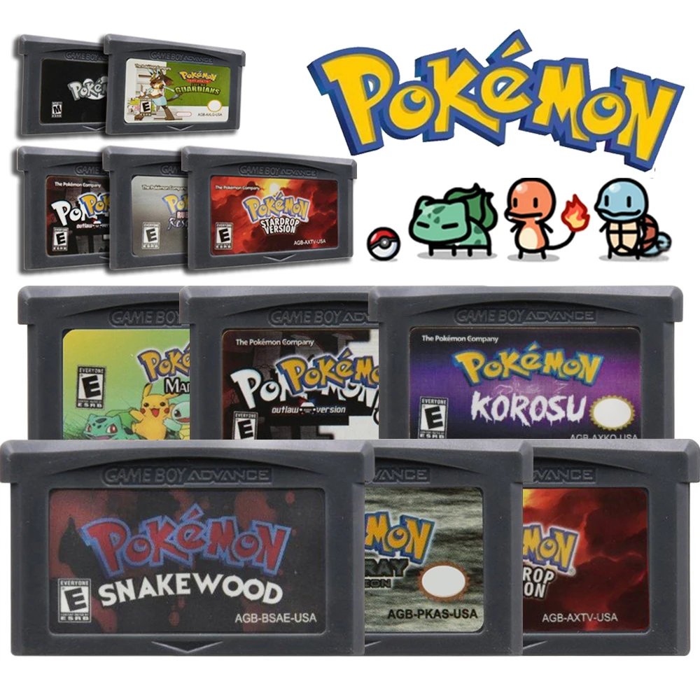 Pokemon Series GBA Game Cartridge 32 Bit Video Game Console Card AshGray Dark Cry Liquid Crystal Pearl for GBA NDSL