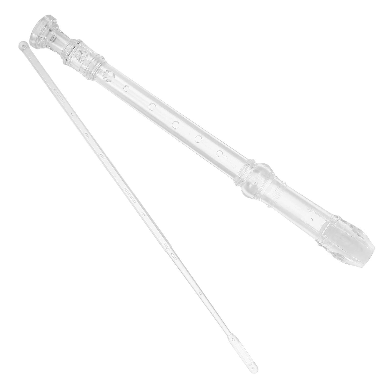 

1 Set 8 Hole Transparent Flute Recorder For Kids Range Plastic Soprano Wind Instrument Music Beginner For School Home