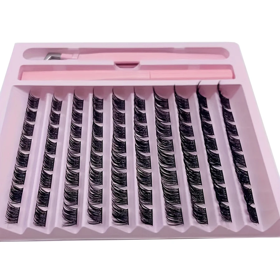 80 D curly glue tweezers set 8-16mm mixed, soft natural invisible false eyelashes, personalized DIY eye black extension