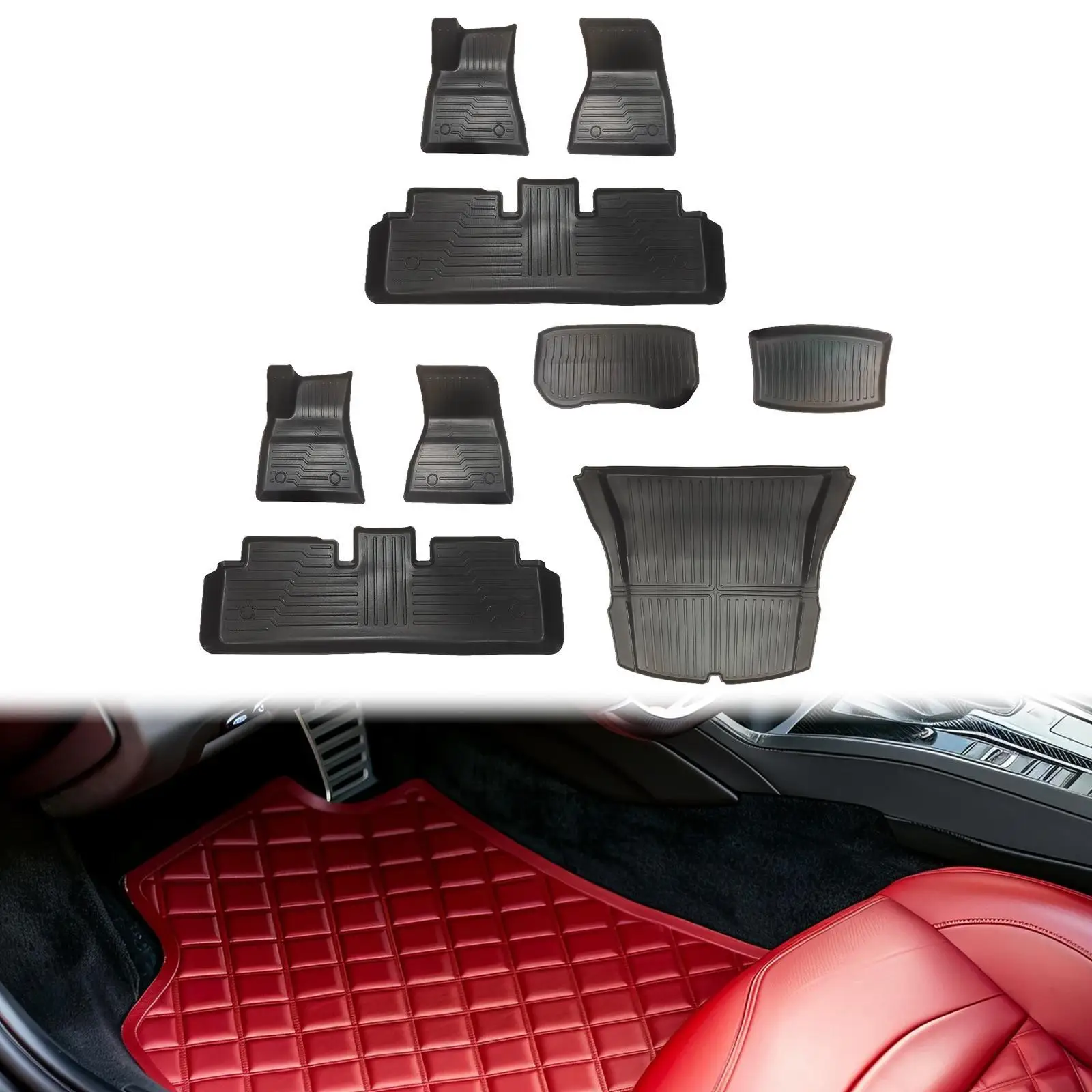 

Автомобильные коврики, запасной ремонт для защиты от любых погодных воздействий, напольные вкладыши, передняя и задняя часть для модели 3, 2023-2024 гг., автомобильная промышленность