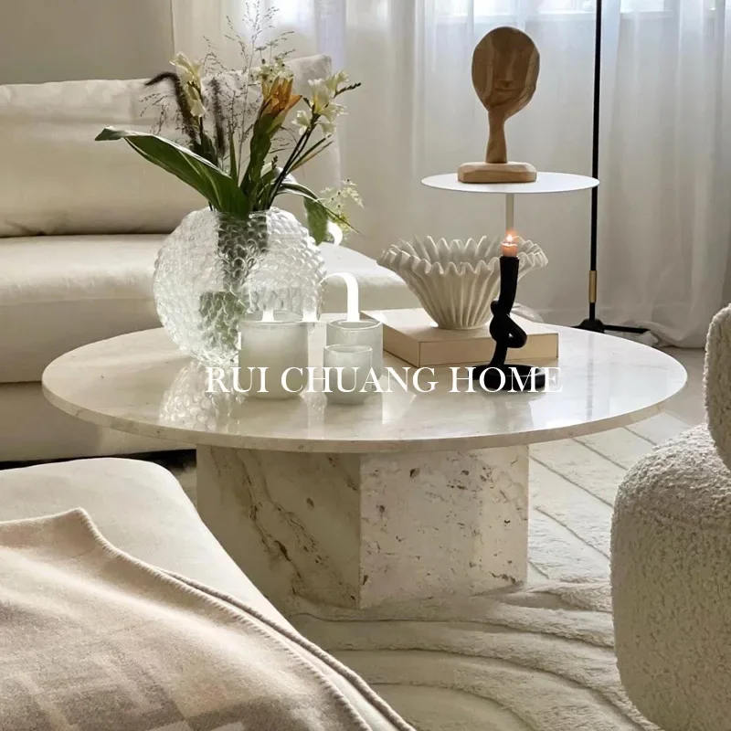 الطبيعية كهف حجر طاولة القهوة ، غرفة المعيشة المنزل ، صغيرة الحجم ، الرياح الجميلة ، مستديرة ، الإبداعية ، الفرنسية ، كريم على شكل خاص