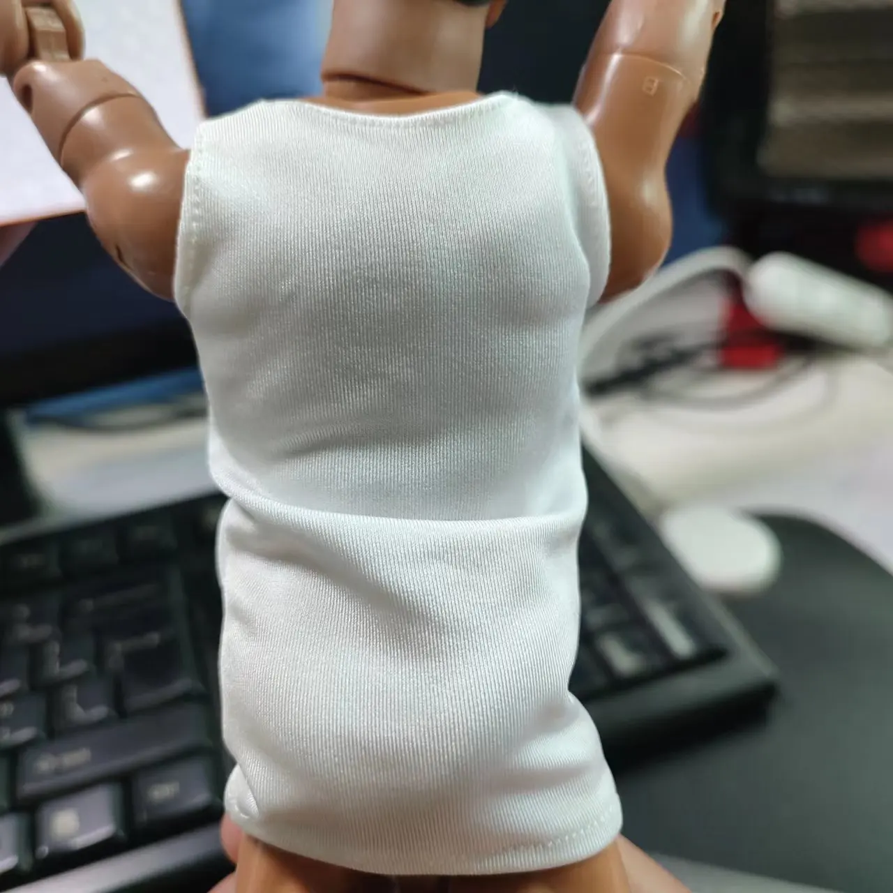 店内FB01 1/6スケールアクションフィギュア男性用服 強力ストレッチローネックベスト スリムフィット12インチ筋肉質男性ボディフィギュア用