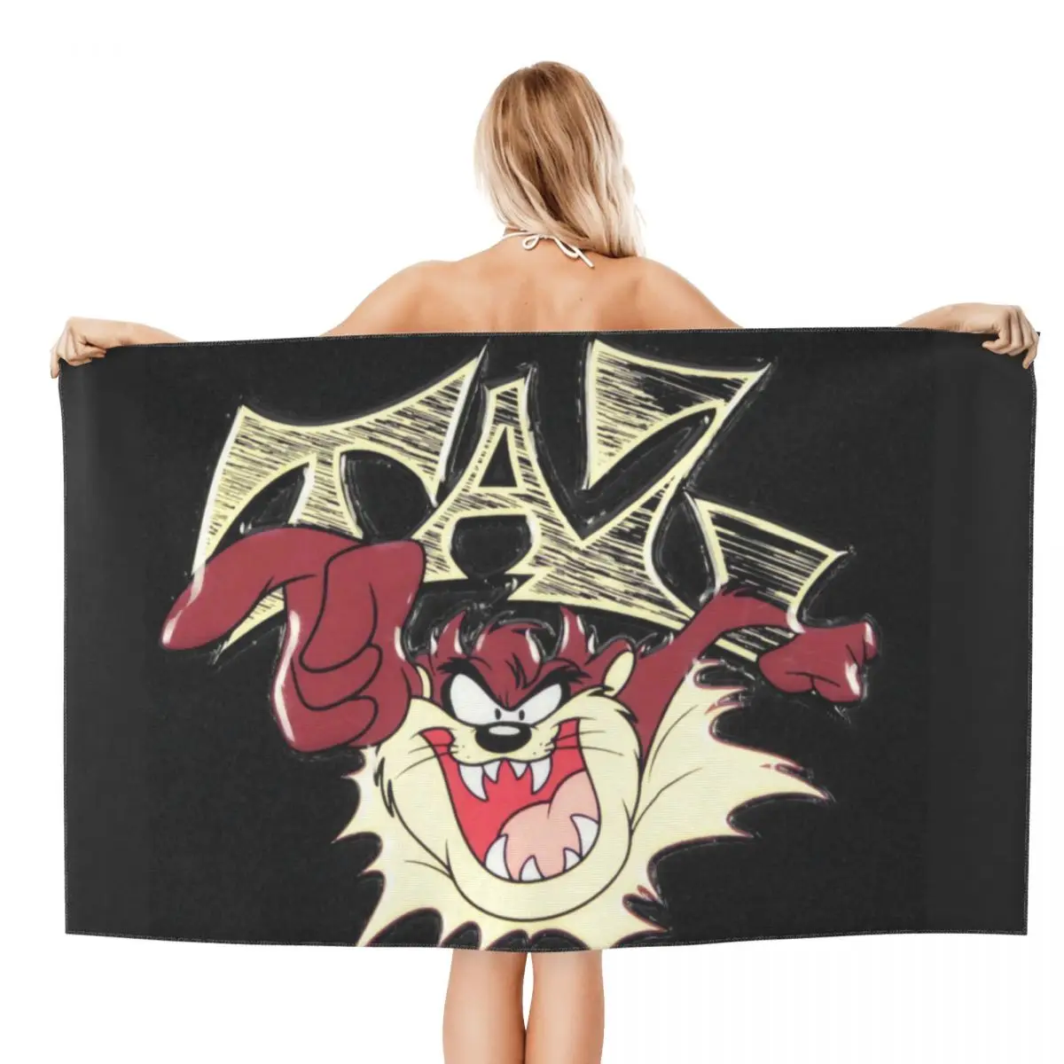 Customized Cartoon Comic Tasmanian Devil Taz Super Soft Microfiber Bath Beach Towel Quick Dry Shower Pool Towels