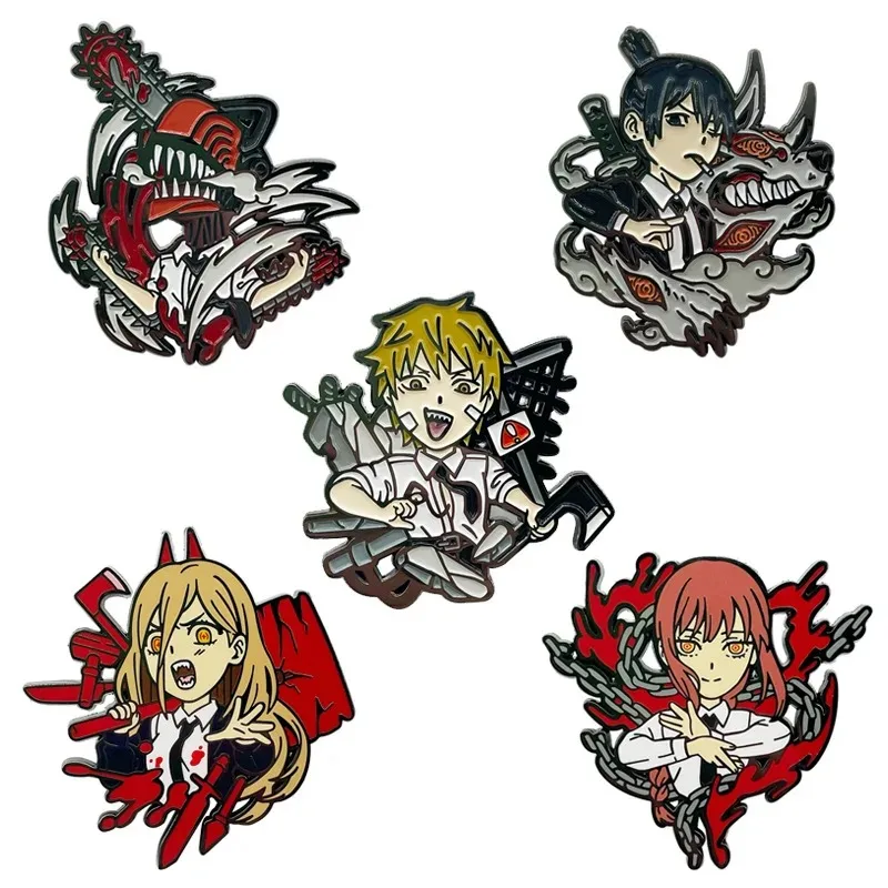 Anime Chainsaw Man Makima Power Enamel Pins Lapel Pins for Backpacks Brooch for Clothes Cool Briefcase Badges Jewelry Accessorie