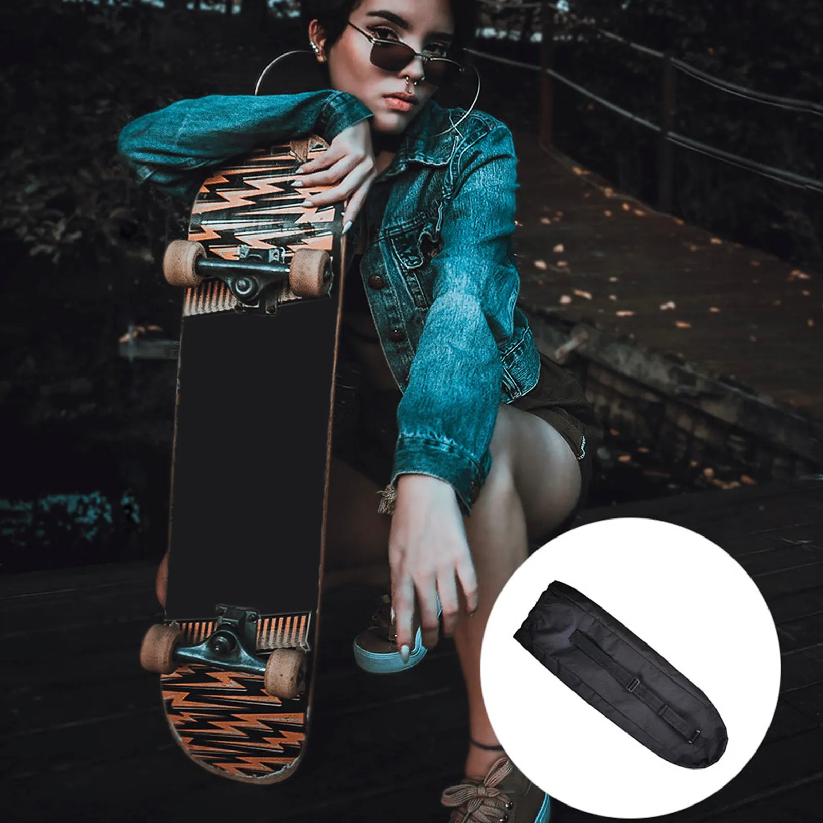 

Skateboard Carrying Case Heavy Duty Oxford Fabric Adjustable Longboard Backpack Lightweight Portable Protection Travel