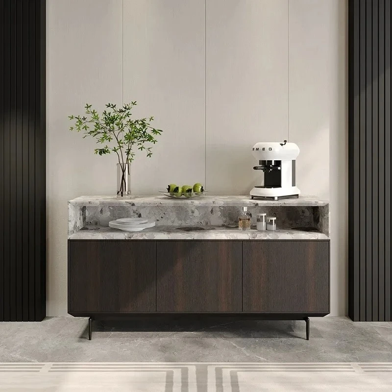 

NEW Italian minimalist marble dining side against the wall integrated storage living room locker