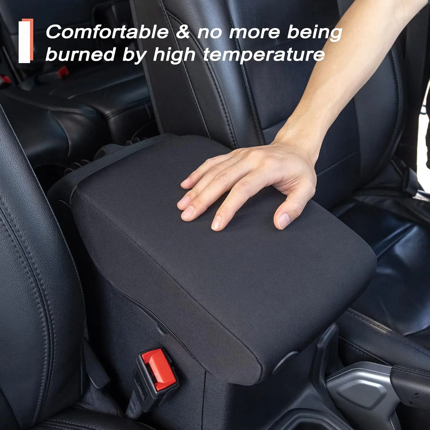 Neoprene Console Cover Armrest Pad with Keyhole for Jeep Wrangler JL JLU Gladiator JT Sahara Sport Rubicon Unlimited 2018+