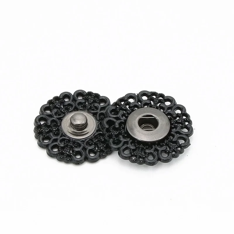 15/18/21/25/30mm Snowflake Invisible Snap Button Flower Clasp Button for Women Coat Sweater Clothes Cardigan Sewing Decoration