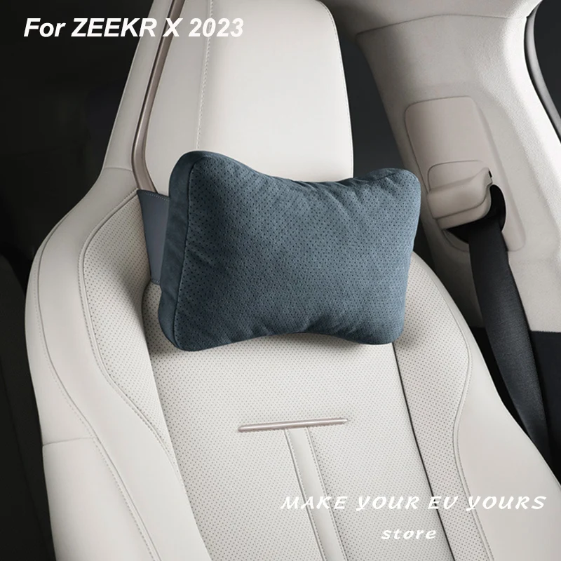 

For ZEEKR X 2023 Car Seat Embedded Headrest With Hidden Strap Sports Headrest Alcantara Accessories