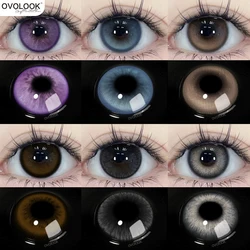 OVOLOOK-1 pair New Purple Halloween Colored Contact Lenses Beauty Myopia Lens for Eyes Fashion Big Eye Lenses Natural Blue Lenes