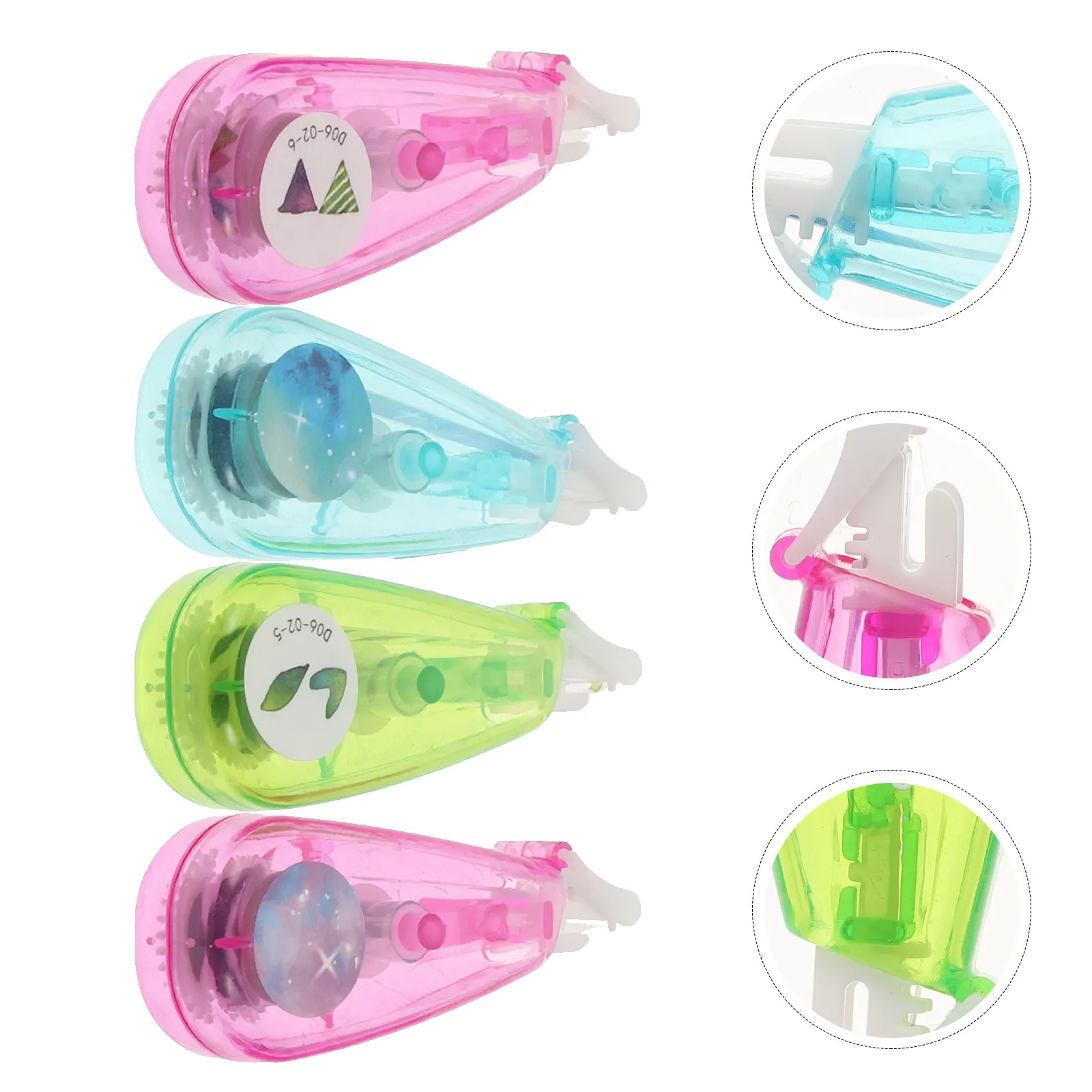 

Набор из 4 корректирующих лент с милым принтом, двойная функция, без следов, быстрое нанесение, идеально для студентов, учебные принадлежности, школа