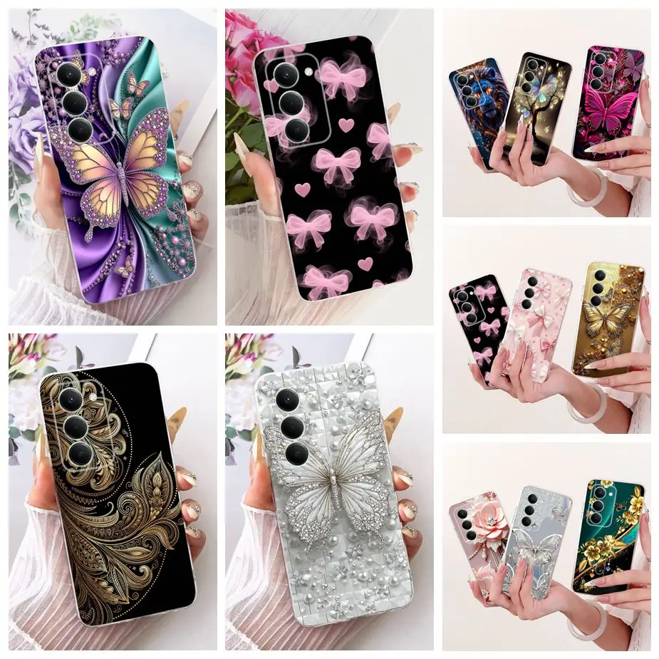 ل Xiaomi Redmi 15 4G حالة Redmi15 5G جميلة فراشة رسمت غطاء لينة سليم جراب هاتف ل Xiaomi Redmi 15 5G Fundas أكياس #1