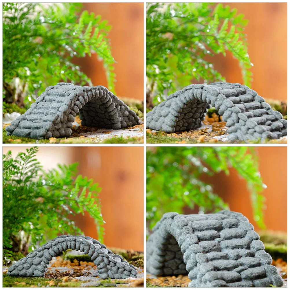 

Tiny Bridge Decor Bonsai Landscape Resin Mini Garden Accessory for Courtyard Balcony Desktop Micro Landscape Adornment