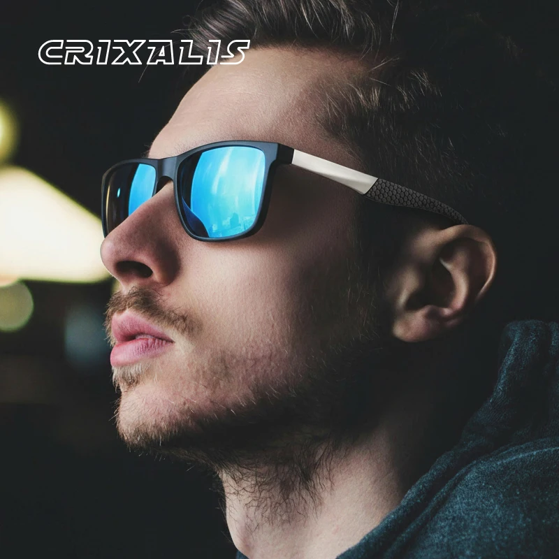 CRIXALIS Mode Polarisierte Sonnenbrille Für Männer Platz Anti Glare Spiegel Nacht Fahrer Sonnenbrille Frauen UV400 Outdoor Brille Männlich