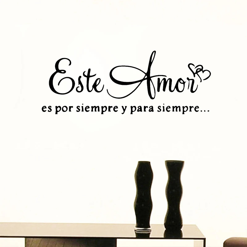 Spanish Version Quote Wall Stickers Este Amor Siempre Vinyl Wall Decals Love Forever Home Decor Living Room Bedroom Decoration