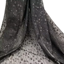 50cm/100cm*150cm Black Chiffon Silk Fabric African Lace Crepe Printing 75D Polyester Fabric for DIY Clothing Dress Decor