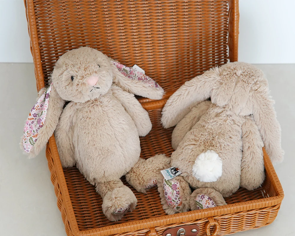 Bonnie Konijn Bloemenoren Knuffels Konijn Gevulde Poppen Kawaii Room Decor Zacht Speelgoed Kinderen Verjaardagscadeautjes