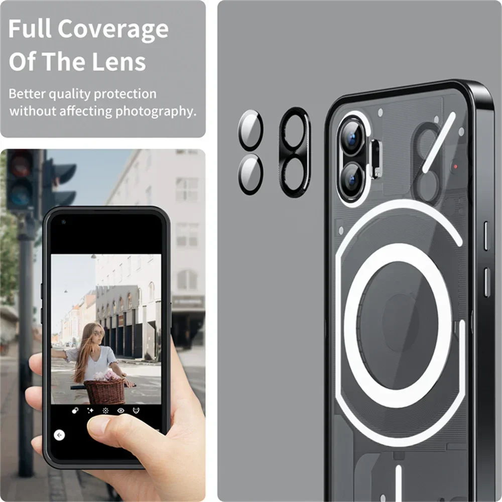 For Nothing Phone 2 1 3 Case Shockproof Aluminum Frame Lock Function Matte PC Cover Funda For Nothing Phone 3 2 1 Magsafe Case