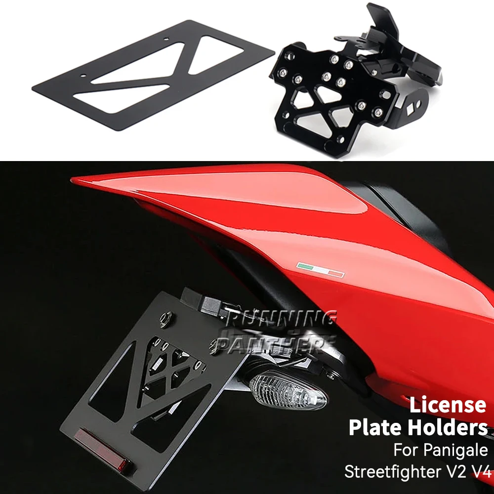 

Motorcycle License Plate Holder Bracket Black New For Ducati Streetfighter V2 STREETFIGHTER V4 Panigale V4 V2 Rear Tail Tidy