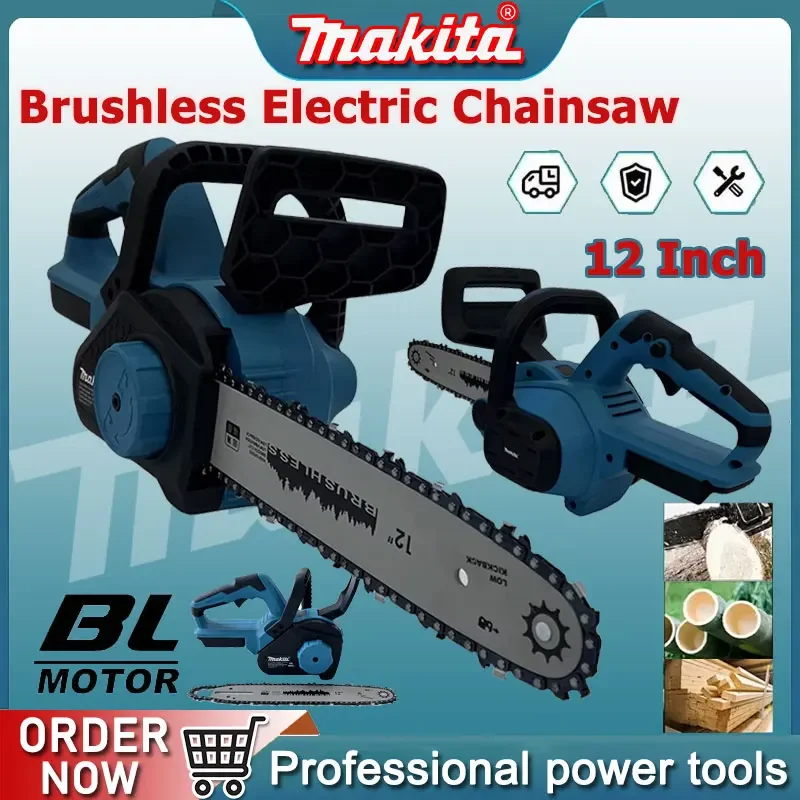 

Makita 12Inch Brushless Electric Chain Saw Power Digital Display Cordless Chainsaw Garden Tree Branch Cutting For Makita Battery