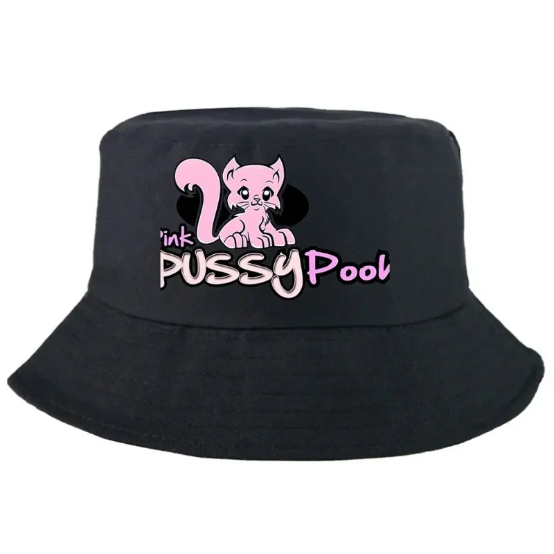 Kawaii Pussy Eater Bucket Hat Stylish Summer Foldable Bucket Hat Man Women Amusing Unisex Outdoor Sunscreen Fishing Hunting Cap