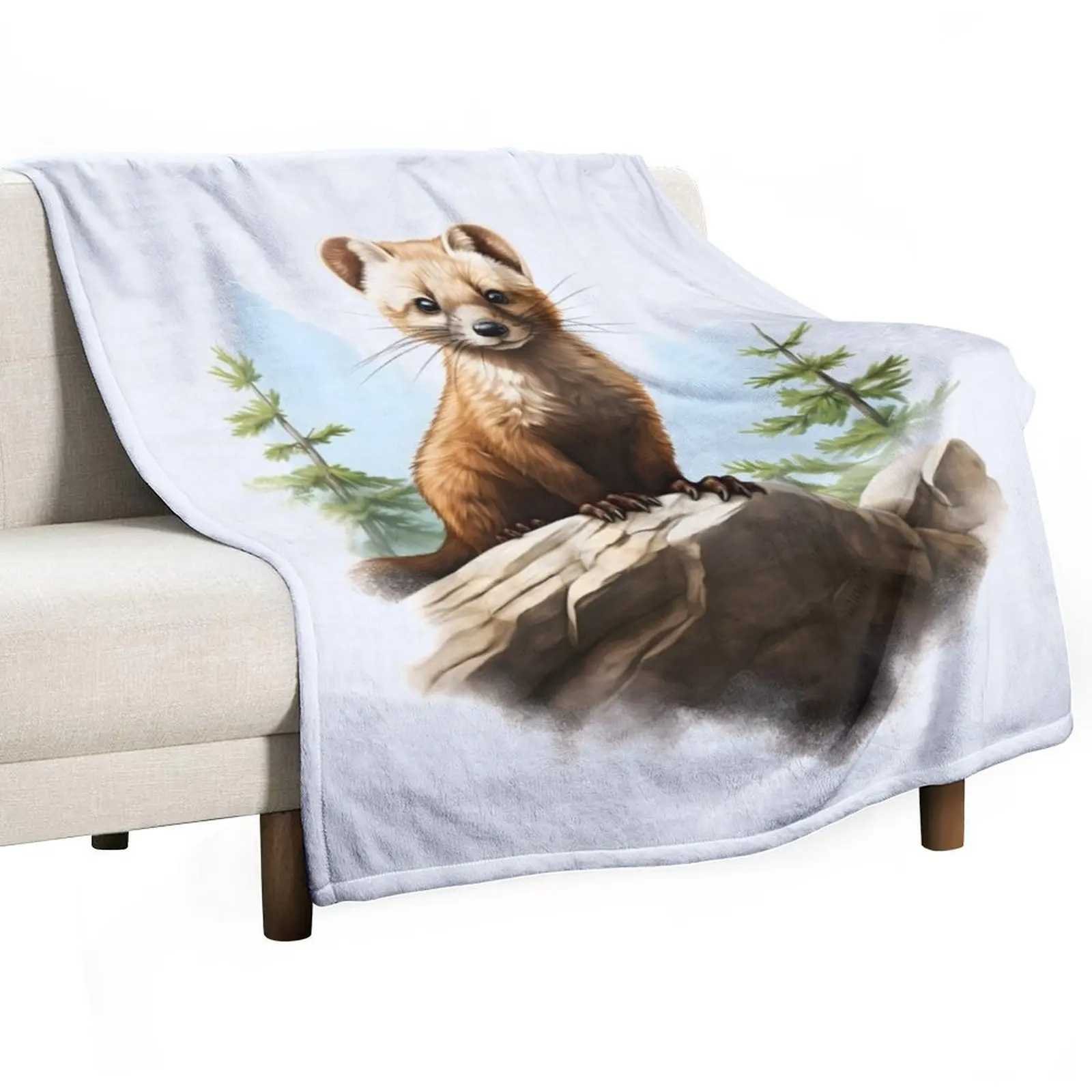 Marten Stone Marten Throw Blanket Travel Decoratives Designers Soft Plush Plaid Giant Sofa Soft Blankets
