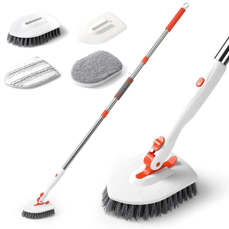 3-in-1 180° Rotating Floor Brush, Bathroom Cleaning Brush, Floor Seam Bathtub Brush, Bathroom Shower Tile Brush, Sponge Wiper