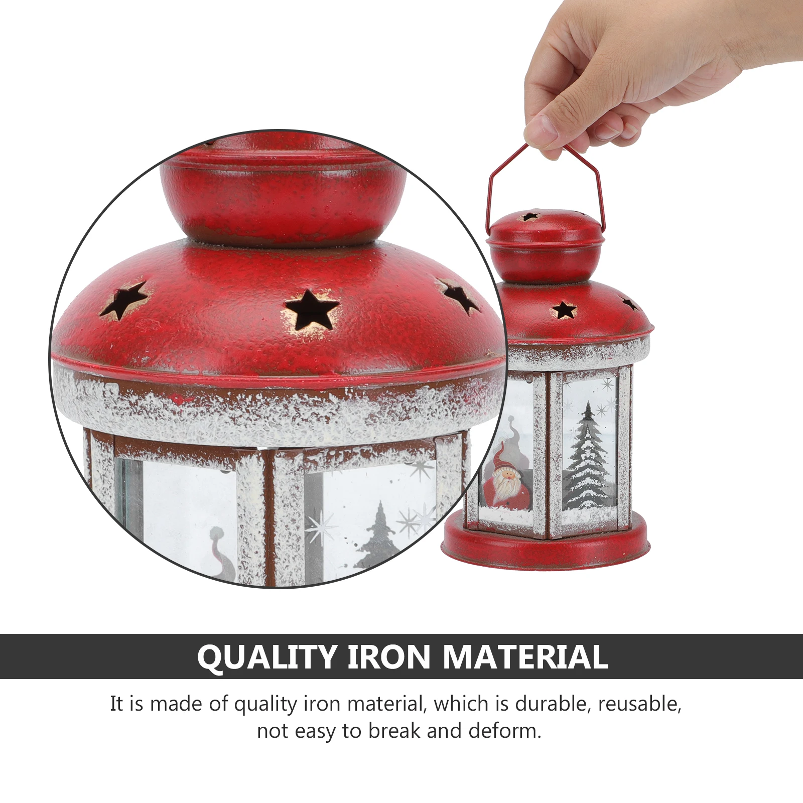 1 pçs retro ferro à prova de vento castiçal criativo papai noel titular casamento natal decoração para casa copo decorativo ferro