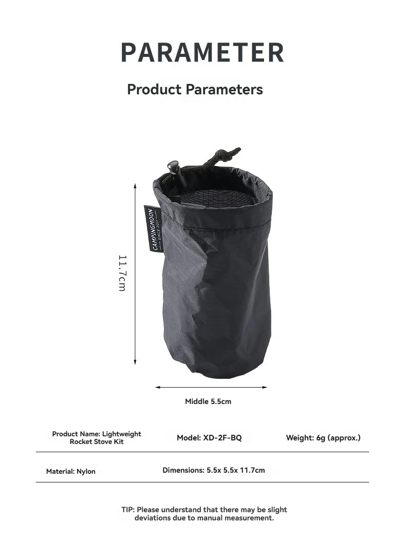 CAMPINGMOON Günstige XD-2F-BQ Nylon Outdoor Raketenofen-Tasche Leichtgewichtige 6,2g Aufbewahrungstasche für Bergsteigen und Camping – Detail 3