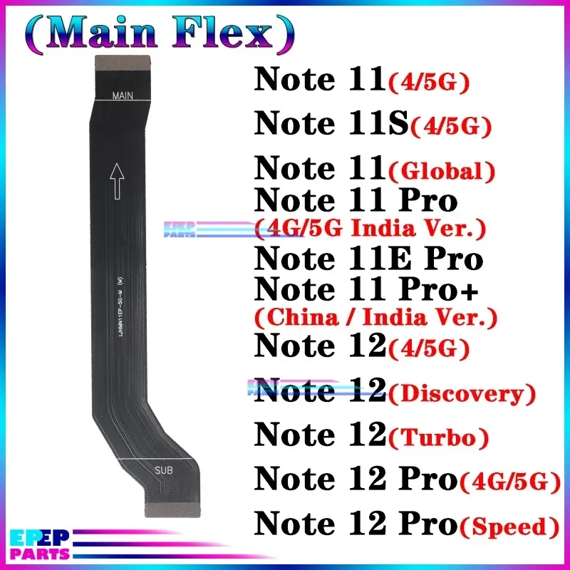 Main Board Flex for Xiaomi Redmi Note 11S 11 11E 12 Pro Plus + Discovery Speed 4G 5G Motherboard Connector Cable Global Version