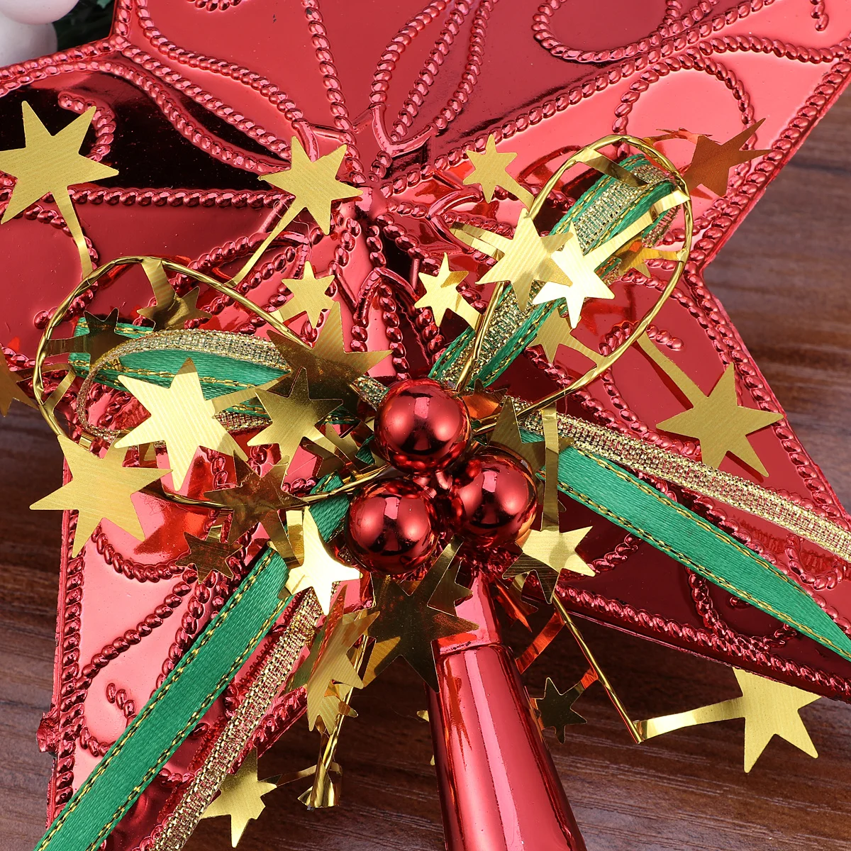 

Christmas Tree Star Topper Premium Plastic Glittering Red 20Cm Decoration Ornament for Festive Home Office Party Christmas Tree