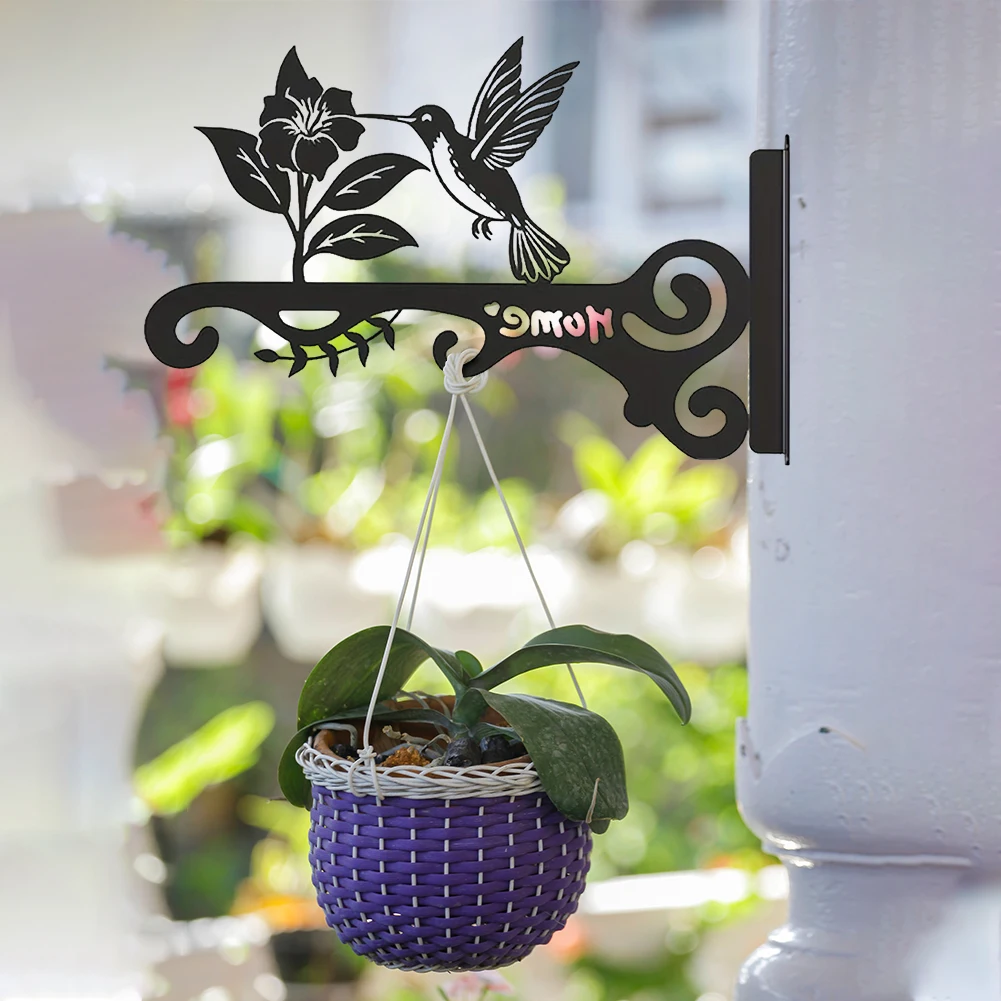 10 Inch Metal Hanging Plant Bracket with Beautiful Bird Pattern Hanging Brackets for Hanging Flower Baskets Wind Chimes Planters