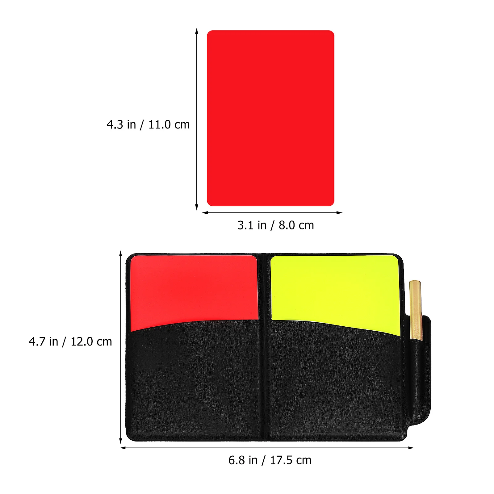 2 Set di carte rosse e gialle Carte da arbitro standard Accessorio da calcio Maglia da baseball Kit di forniture per calcio Sport professionisti