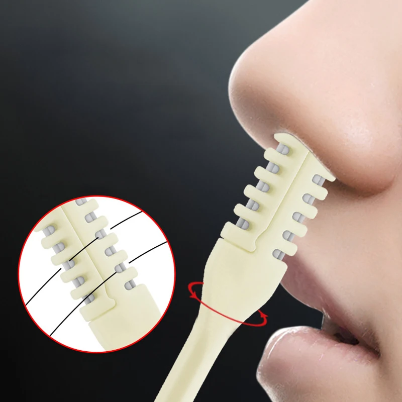 Multifunction Outdoor Portable EDC Earpick Double Blade Manual Safe Cleaning Nose Hair Trimmer Tools