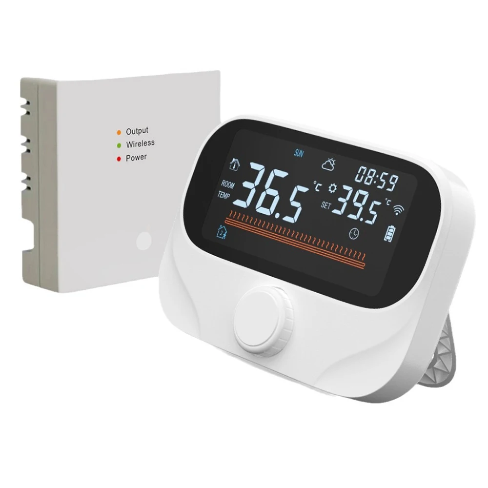 Wireless Gas Boiler Water Heater Thermostat RF Battery Tuya WiFi Smart Home Digital Temperature Controller Switch Alexa Google