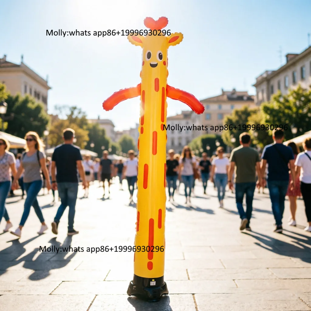 Custom Yellow French Fries Inflatable Wacky Waving Arm Flailing Tube Man Dancing Man Tube Fast Food Restaurant Advertising
