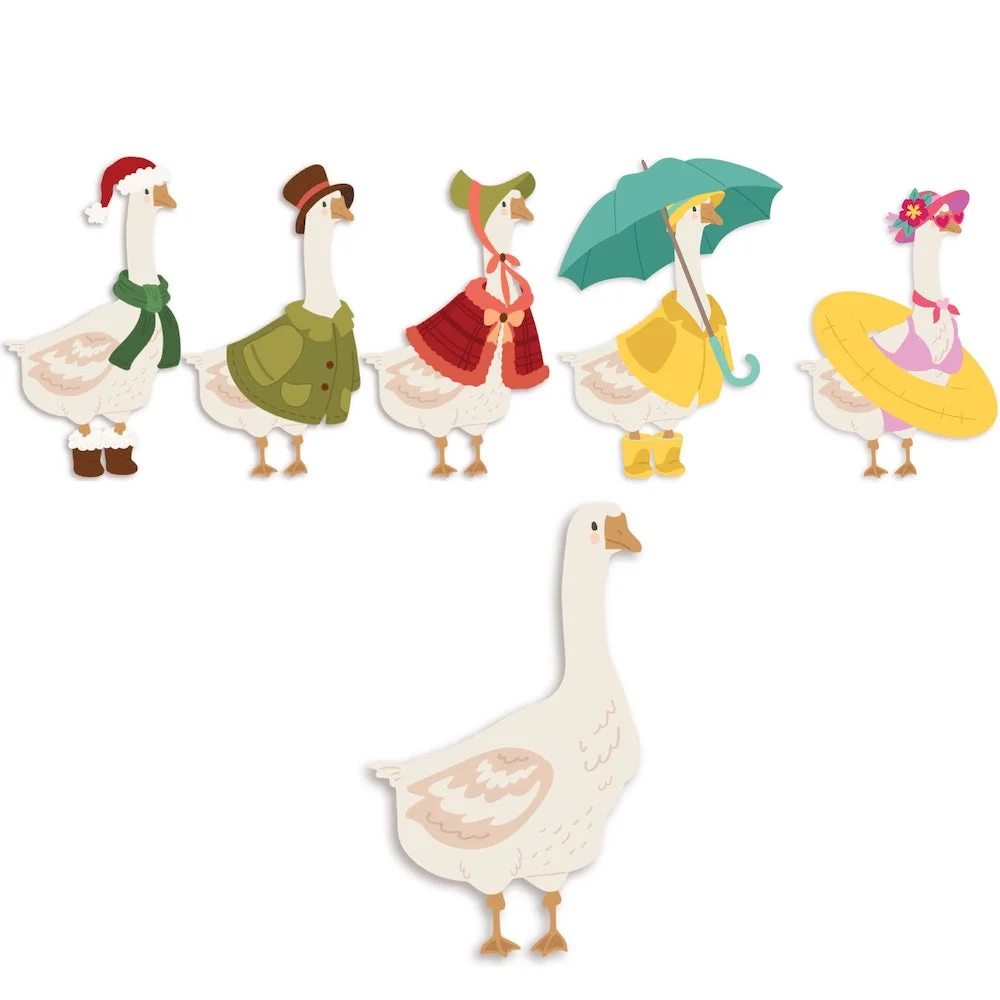 Lovely Layers Porch Goose Die Metal Craft Cutting Dies Clear Stamps Set DIY Scrapbooking Paper Card Handmade Mold Embossing