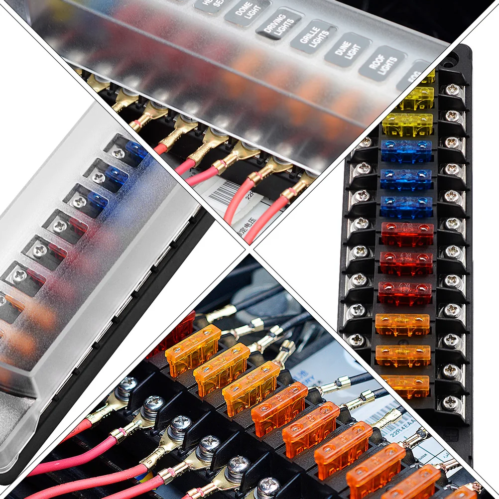 

Fuse Box Holder Panel Car Replacement Flame Retardant Material Stainless Steel Screws Nickel Plated Copper Clips Double