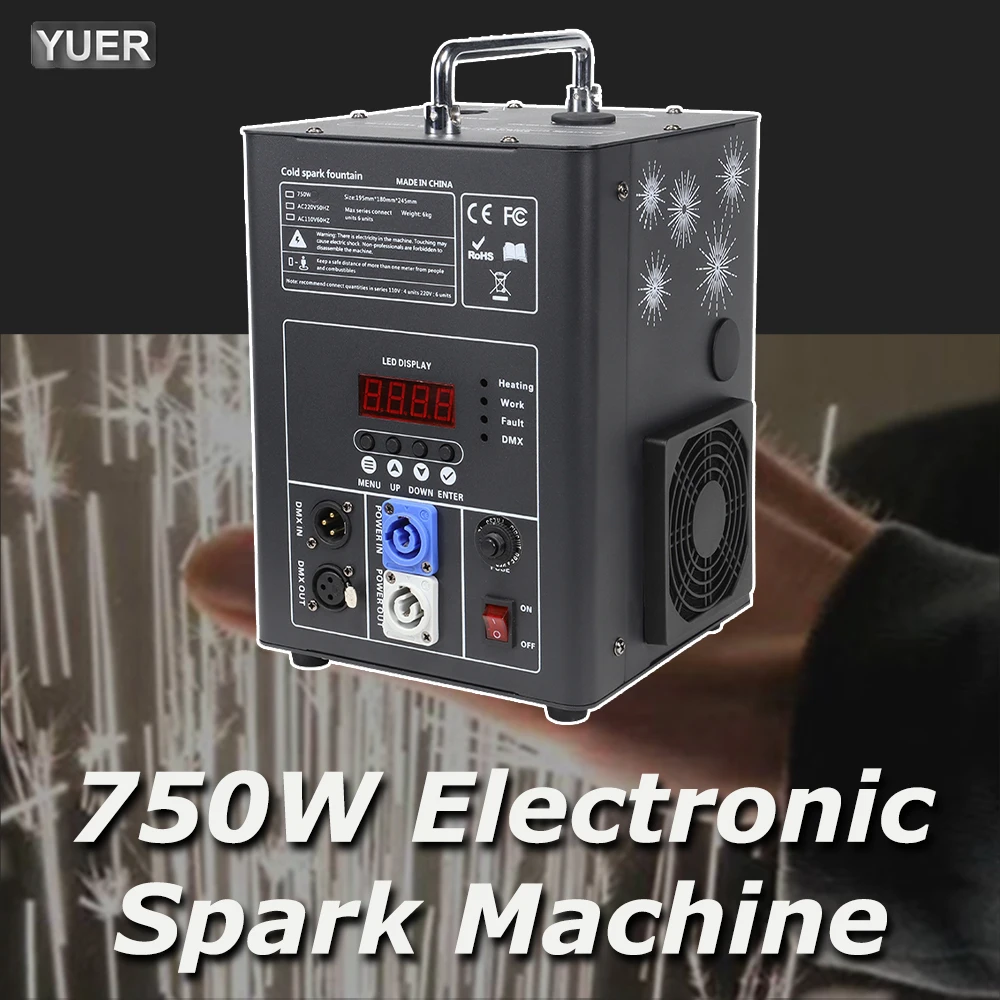 

YUER Electronic 750W Cold Spark Firework Machine For DJ Wedding Celebration Dmx Remote Control 600W Sparkular Fountain Machine