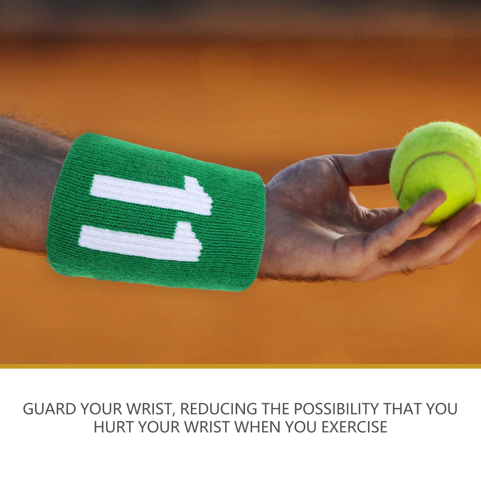 

1Pair Elastic Cotton Wristbands Fitness Sports Wrist Support Breathable Sweat Wristbands for Tennis Basketball Workout