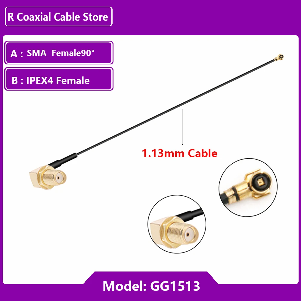 2PCS RG1.13 MM Extension Cable uFL u.FL IPX IPEX4 Female to SMA Female Adapter RF Coaxial Pigtail WIFI Antenna