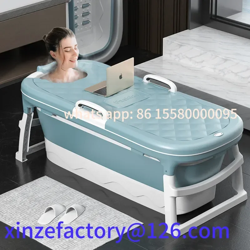 

Customizable Folding Tub Home Bath Tub Bathing Thickened Whole Body Plastic Adult Bathtub