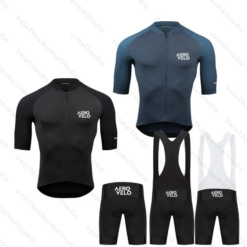 

AERO VELO Cycling Set Short sleeve Jersey Kit and Bib Shorts Pro Race Bicycle Clothing Suit Summer MTB Ropa Maillot Breathable