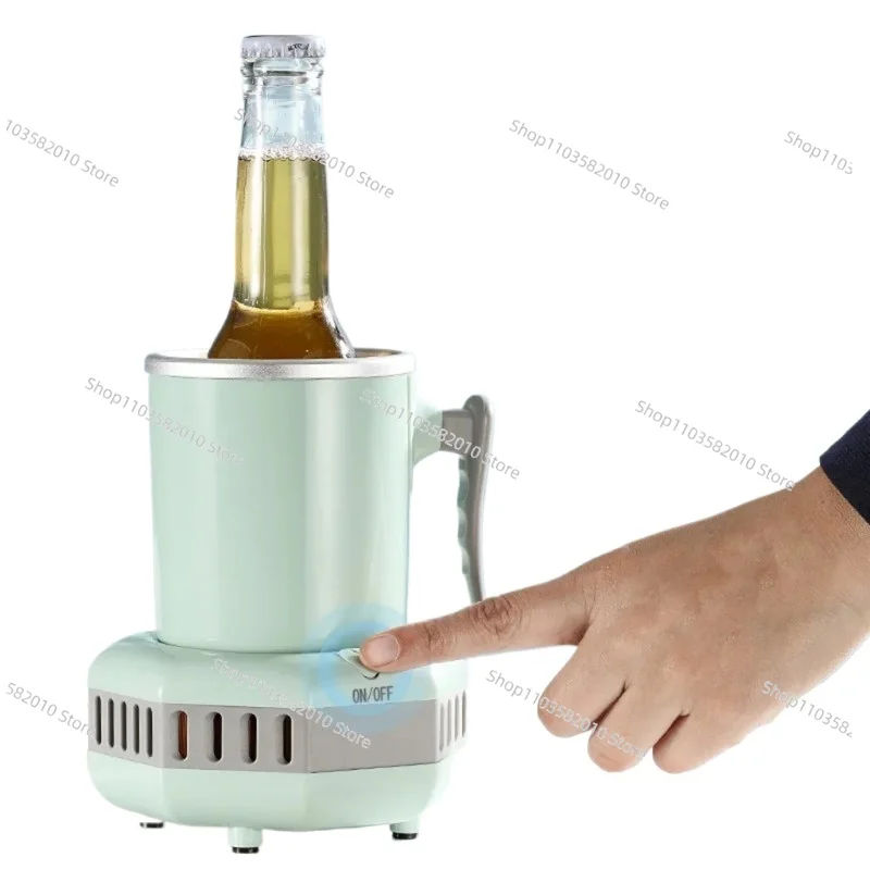 

Portable Electric Beverage Chiller & Ice Maker, Fast Cooling Kettle for Milk Coffee Juice Soda, Summer Desk Drink Cooler 220V