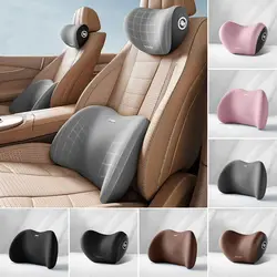 Memory Foam Car Neck Headrest Cervical Lumbar Support Back Pad Car Pillow Headrest Neck Rest Protector Car Interior Accessories