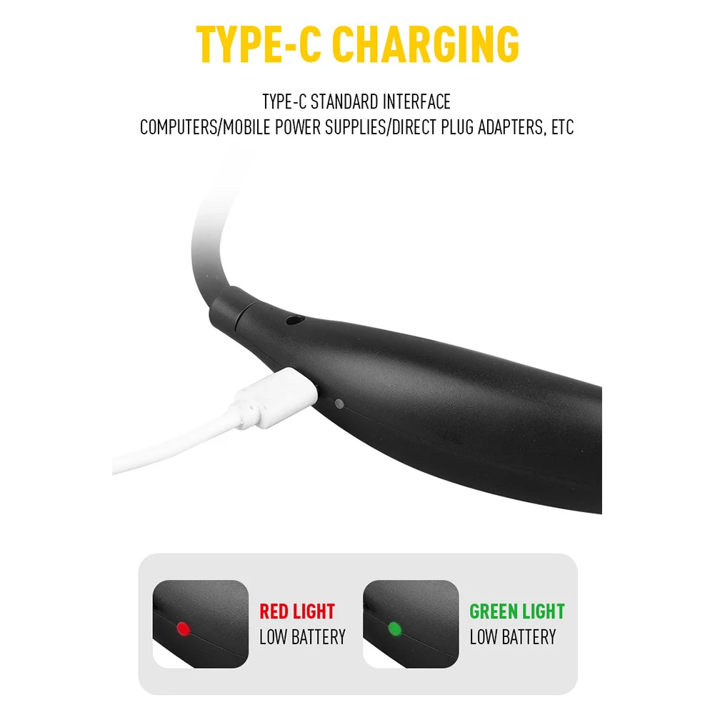 

LED Neck Reading Light Bendable Arms Reading Lamp Adjustable Brightness Rechargeable for Night Running Walking Knitting Camping