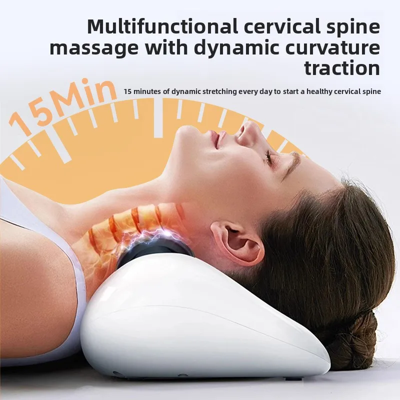 

Multifunctional cervical traction pillow massage, pillow white airbag lifting red light hot compress