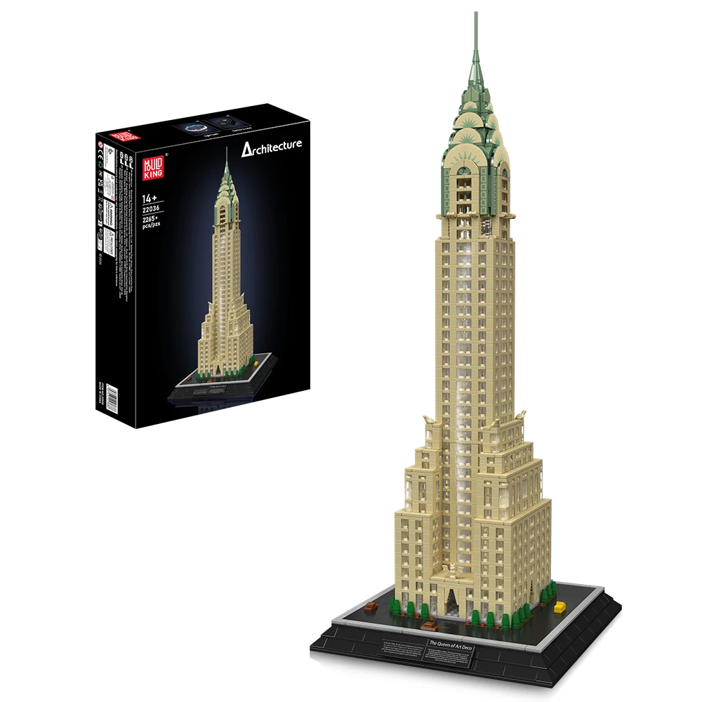 Mould King 22036 Architektur-Spielzeug Das MOC Chrysler Gebäude-Baustein-Set Architekturmodell-Bausteine Kinder Weihnachtsgeschenk