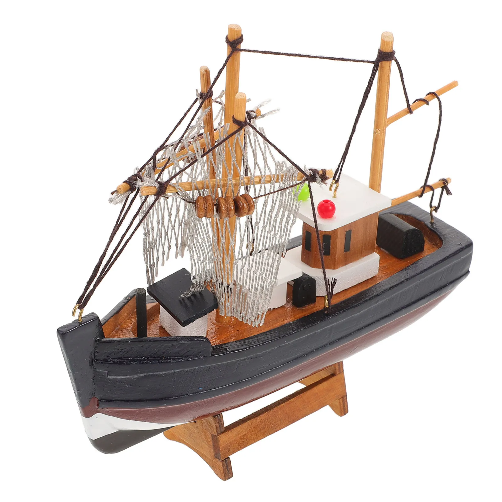 

Wooden Sailboat Nautical Ship Mediterranean Style Coastal Beach Decor Tabletop Sailboat Statue Office Decoration Ocean Themed
